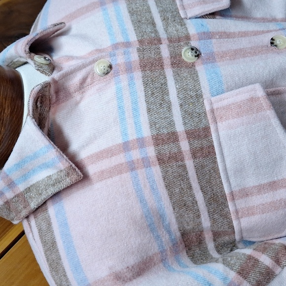 NEW! Barbie Graphic Shacket (Shirt & Jacket) - Pink Plaid - Women's Plus Size - Picture 3 of 11